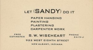 Wiseheart, Sanford - business card